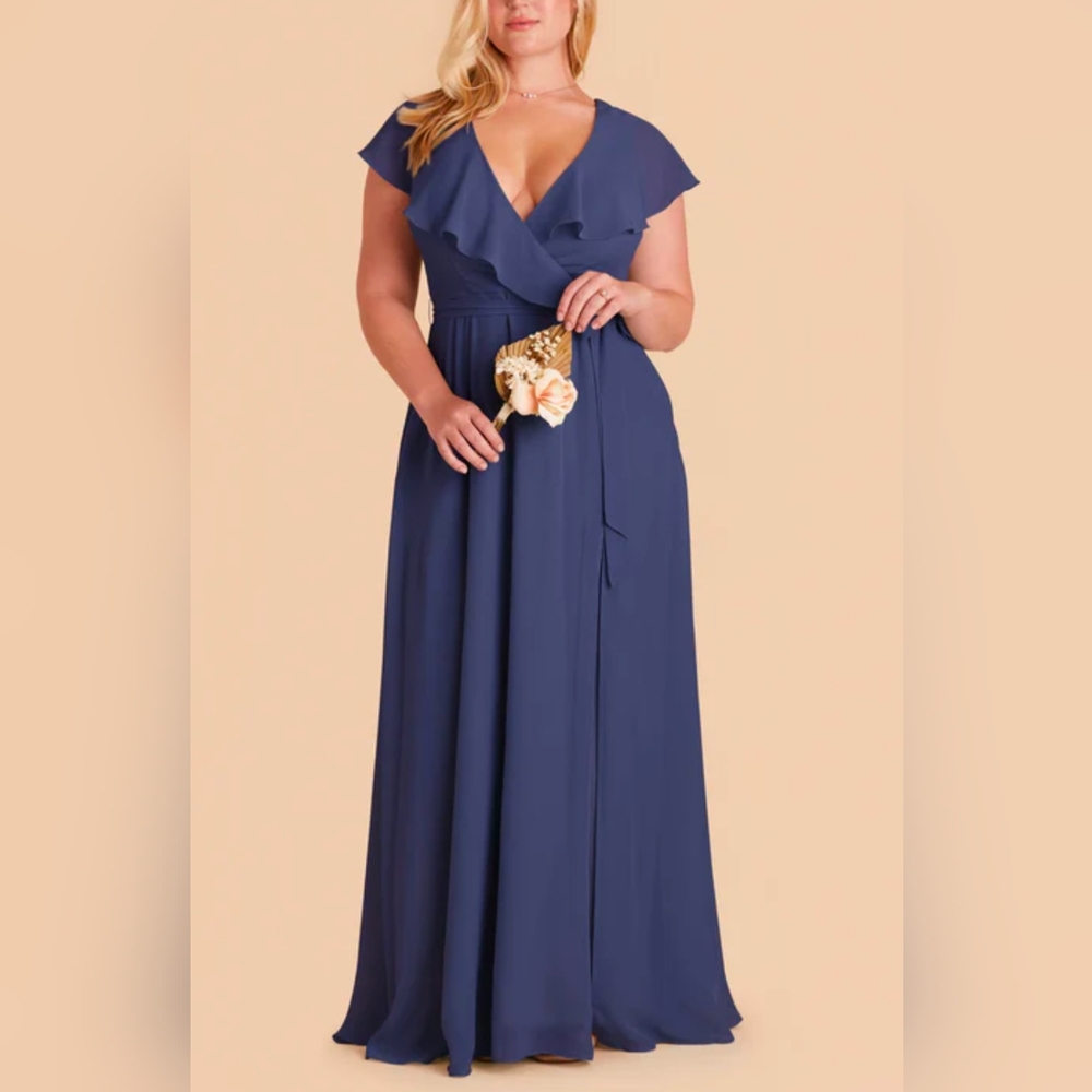 Birdy Grey Chiffon Slate Blue Dress
